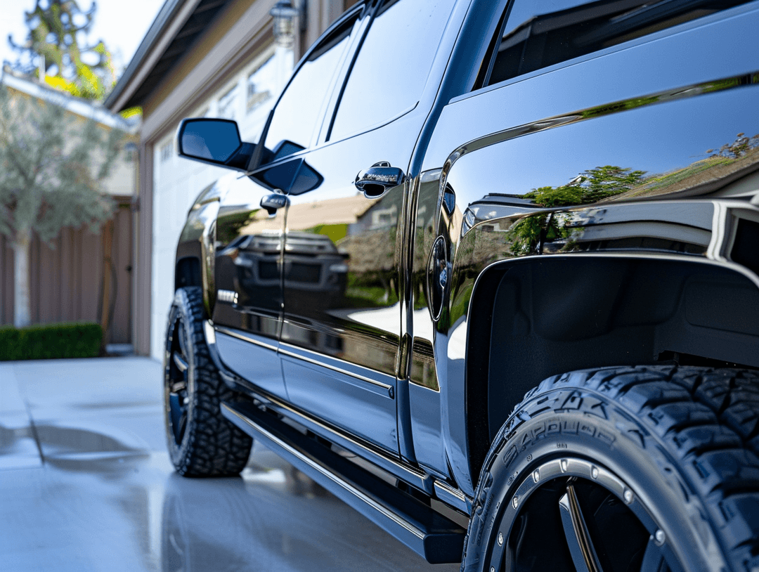 Mobile truck detailing service with exterior wash and finish for full-size pickup