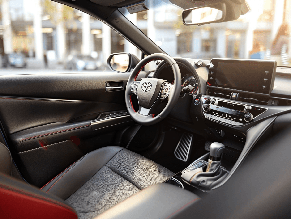 Professional interior car detailing with deep cleaning and restored leather surfaces